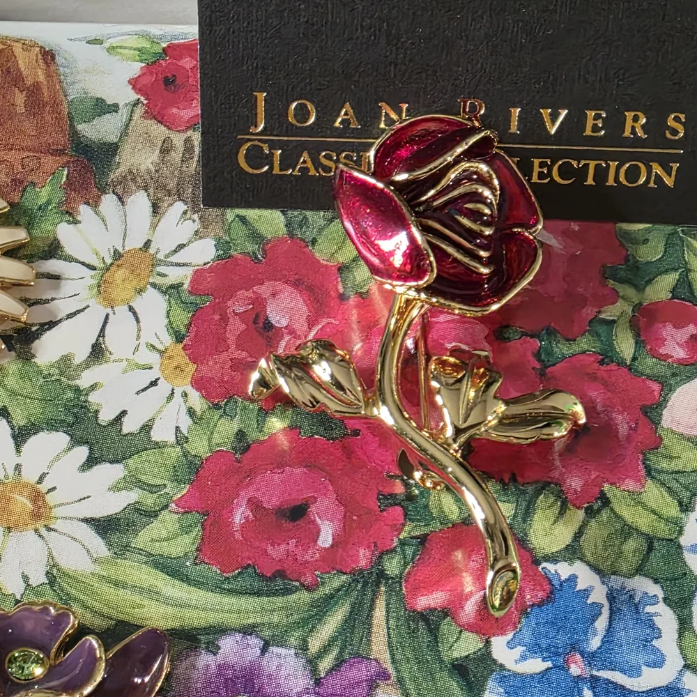 Vintage Joan Rivers Classic Interchangable Flower Brooch Set - Picture 3 of 10